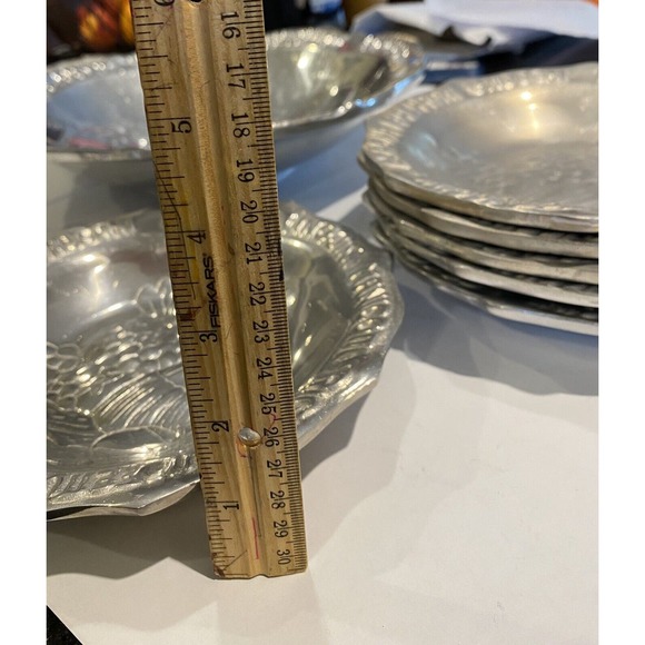 Holland Boone Pewter Aluminum 6 Medium Size pcs 1 Large pc - Picture 8 of 11